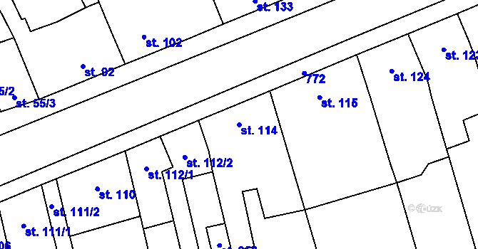 Parcela st. 114 v KÚ Dřevnovice, Katastrální mapa