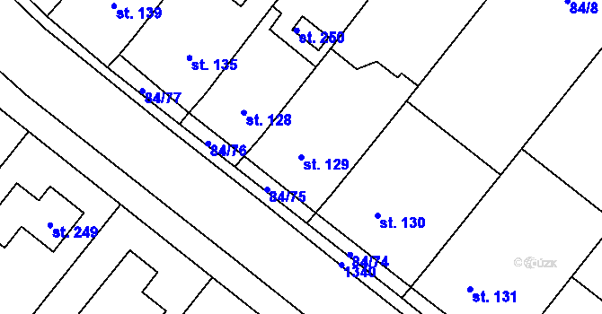 Parcela st. 129 v KÚ Dřevnovice, Katastrální mapa
