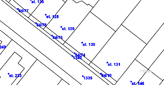 Parcela st. 130 v KÚ Dřevnovice, Katastrální mapa
