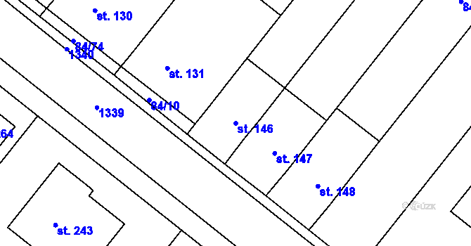 Parcela st. 146 v KÚ Dřevnovice, Katastrální mapa