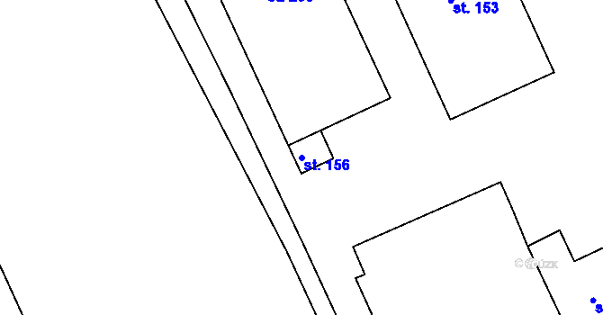 Parcela st. 156 v KÚ Dřevnovice, Katastrální mapa