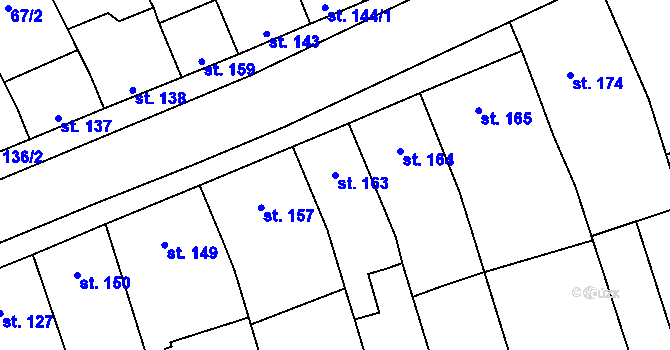 Parcela st. 163 v KÚ Dřevnovice, Katastrální mapa