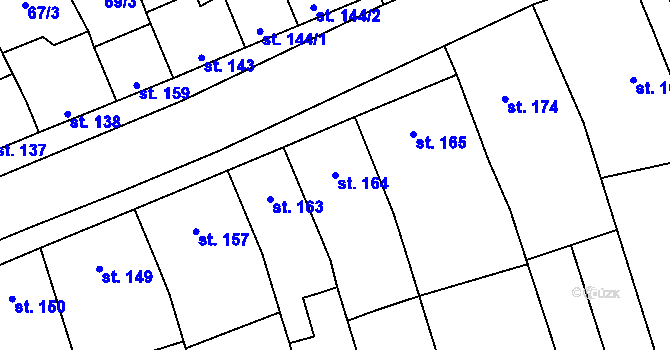 Parcela st. 164 v KÚ Dřevnovice, Katastrální mapa
