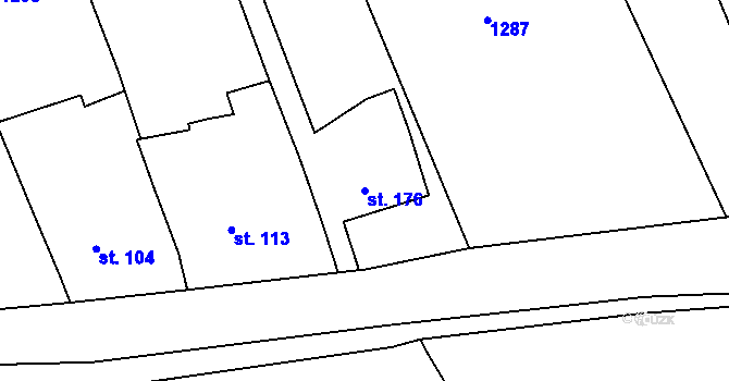 Parcela st. 176 v KÚ Dřevnovice, Katastrální mapa