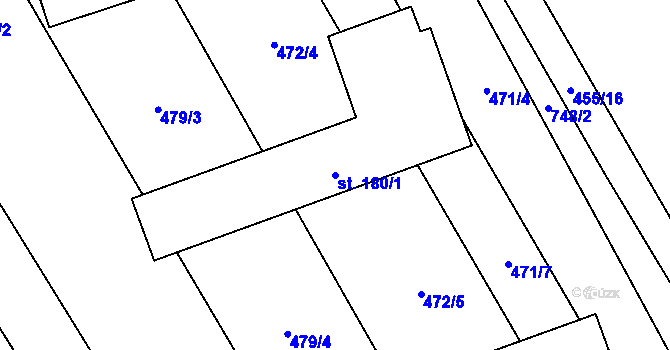 Parcela st. 180/1 v KÚ Dřevnovice, Katastrální mapa