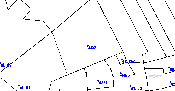 Parcela st. 48/2 v KÚ Dřevnovice, Katastrální mapa