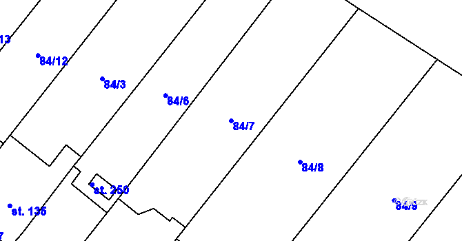 Parcela st. 84/7 v KÚ Dřevnovice, Katastrální mapa