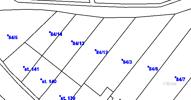 Parcela st. 84/12 v KÚ Dřevnovice, Katastrální mapa