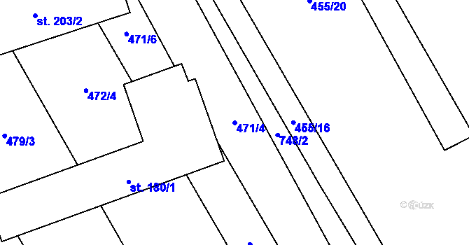 Parcela st. 471/4 v KÚ Dřevnovice, Katastrální mapa