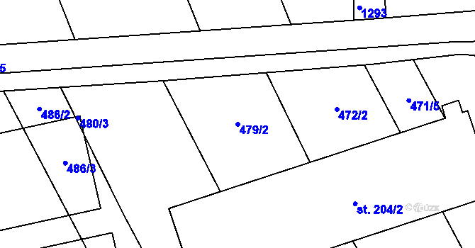 Parcela st. 479/2 v KÚ Dřevnovice, Katastrální mapa