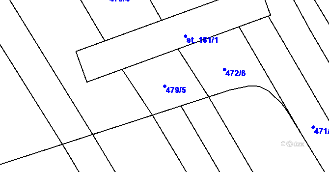 Parcela st. 479/5 v KÚ Dřevnovice, Katastrální mapa