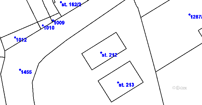 Parcela st. 212 v KÚ Dřevnovice, Katastrální mapa