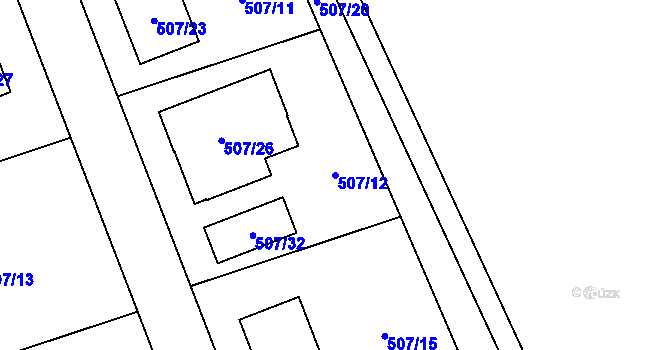 Parcela st. 507/12 v KÚ Dřevohostice, Katastrální mapa