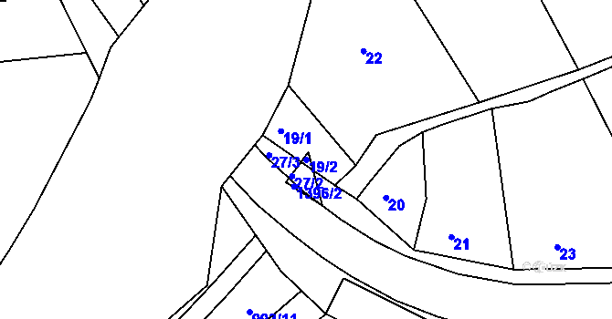 Parcela st. 19/2 v KÚ Dřevohostice, Katastrální mapa