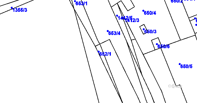 Parcela st. 652/1 v KÚ Dřevohostice, Katastrální mapa