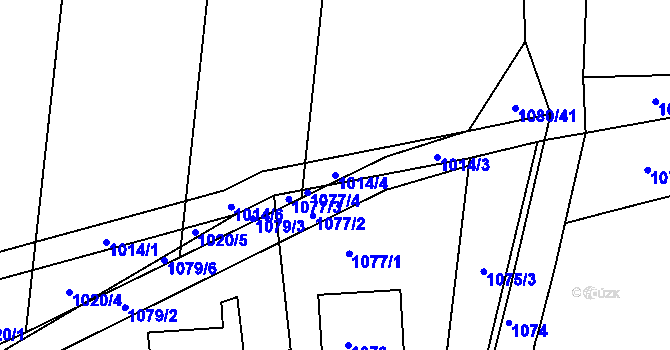 Parcela st. 1014/4 v KÚ Dřevohostice, Katastrální mapa