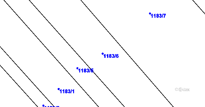 Parcela st. 1183/6 v KÚ Dřevohostice, Katastrální mapa