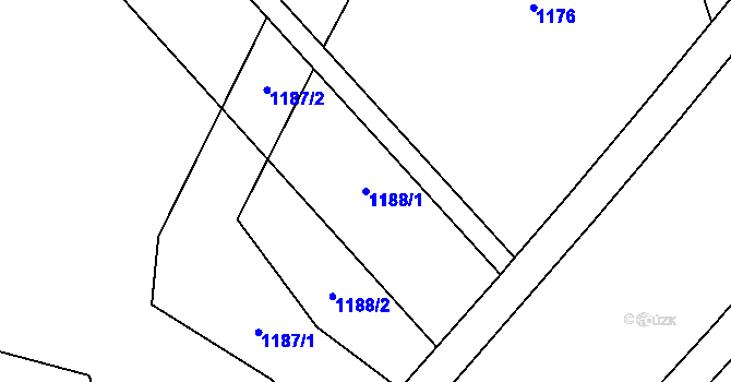 Parcela st. 1188/1 v KÚ Dřevohostice, Katastrální mapa