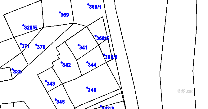 Parcela st. 368/6 v KÚ Dřevohostice, Katastrální mapa