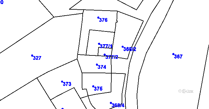 Parcela st. 377/2 v KÚ Dřevohostice, Katastrální mapa