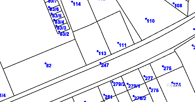 Parcela st. 113 v KÚ Dřevohostice, Katastrální mapa