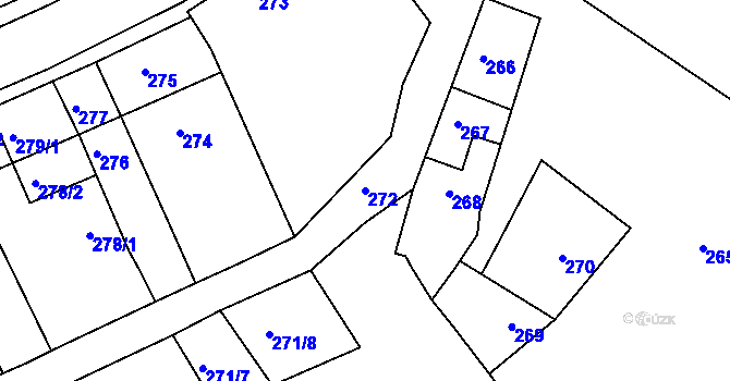 Parcela st. 272 v KÚ Dřevohostice, Katastrální mapa