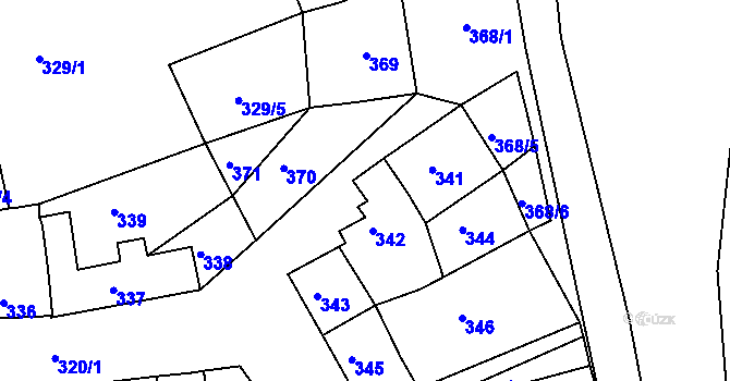 Parcela st. 340 v KÚ Dřevohostice, Katastrální mapa