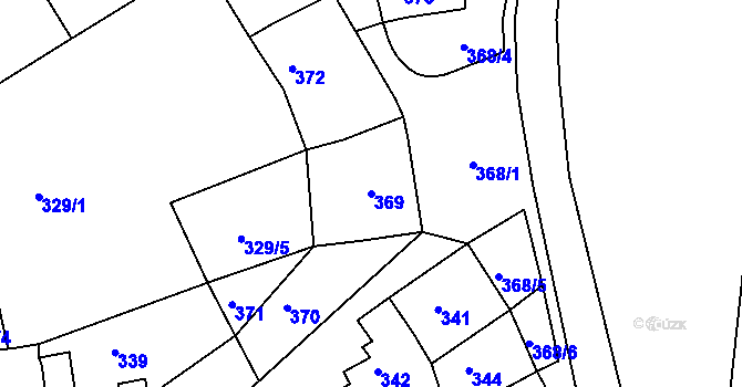 Parcela st. 369 v KÚ Dřevohostice, Katastrální mapa