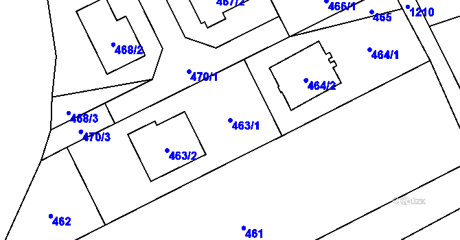 Parcela st. 463/1 v KÚ Dřevohostice, Katastrální mapa