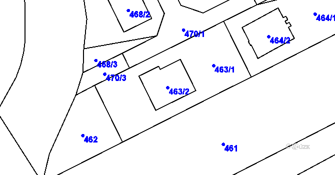 Parcela st. 463/2 v KÚ Dřevohostice, Katastrální mapa
