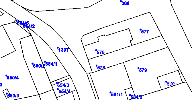 Parcela st. 576 v KÚ Dřevohostice, Katastrální mapa