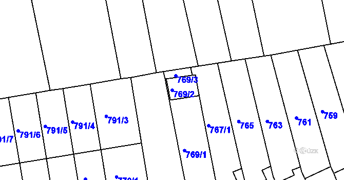 Parcela st. 769/2 v KÚ Dřevohostice, Katastrální mapa