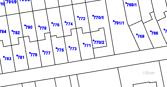 Parcela st. 771 v KÚ Dřevohostice, Katastrální mapa