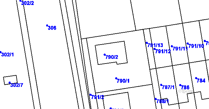 Parcela st. 790/2 v KÚ Dřevohostice, Katastrální mapa