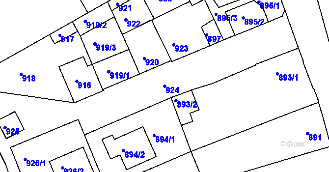 Parcela st. 924 v KÚ Dřevohostice, Katastrální mapa