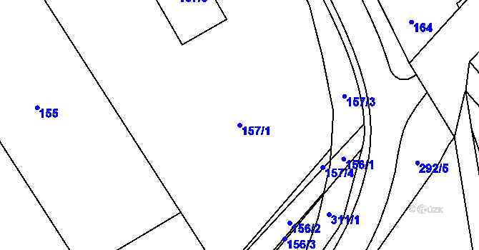 Parcela st. 157/1 v KÚ Nahošovice, Katastrální mapa