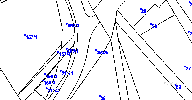 Parcela st. 292/5 v KÚ Nahošovice, Katastrální mapa