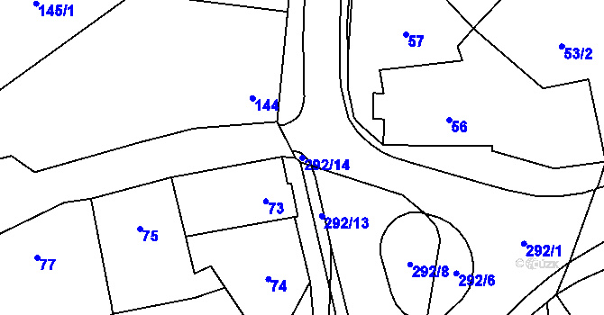 Parcela st. 292/14 v KÚ Nahošovice, Katastrální mapa