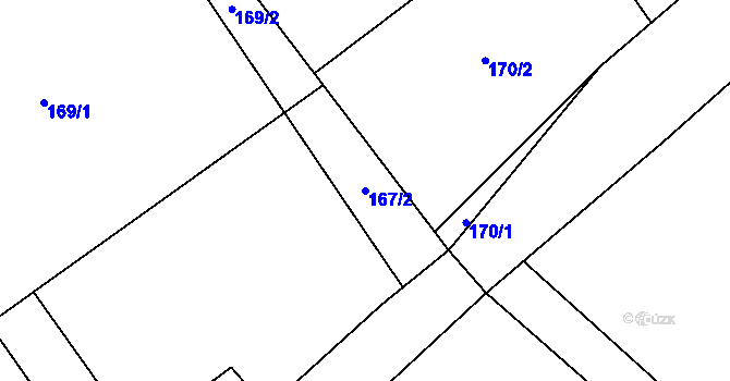 Parcela st. 167/2 v KÚ Nahošovice, Katastrální mapa