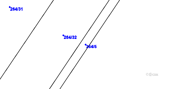 Parcela st. 264/5 v KÚ Nahošovice, Katastrální mapa