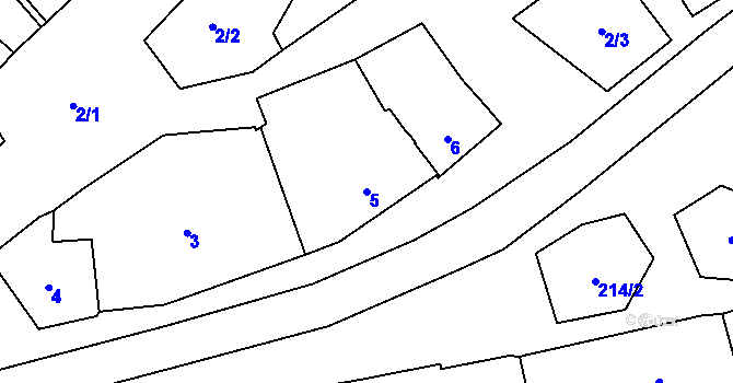 Parcela st. 5 v KÚ Nahošovice, Katastrální mapa