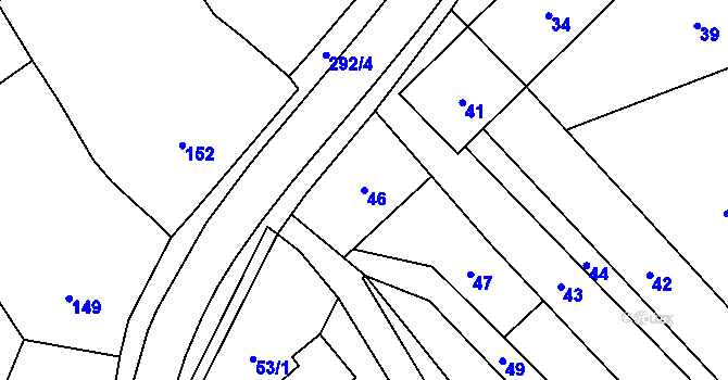 Parcela st. 46 v KÚ Nahošovice, Katastrální mapa