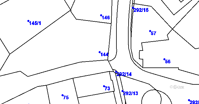 Parcela st. 144 v KÚ Nahošovice, Katastrální mapa