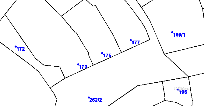 Parcela st. 175 v KÚ Nahošovice, Katastrální mapa