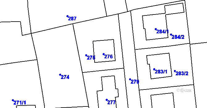 Parcela st. 276 v KÚ Turovice, Katastrální mapa