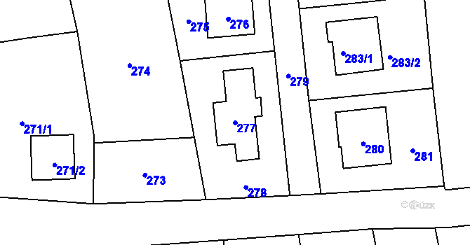Parcela st. 277 v KÚ Turovice, Katastrální mapa