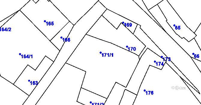 Parcela st. 171/1 v KÚ Turovice, Katastrální mapa
