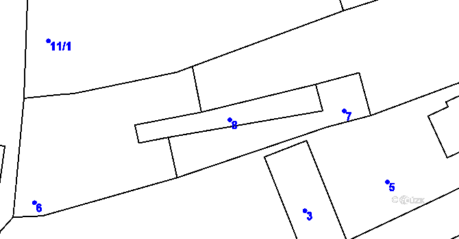 Parcela st. 8 v KÚ Turovice, Katastrální mapa