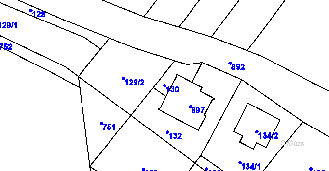 Parcela st. 130 v KÚ Turovice, Katastrální mapa