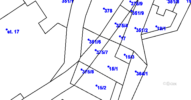Parcela st. 375/7 v KÚ Drchkov, Katastrální mapa